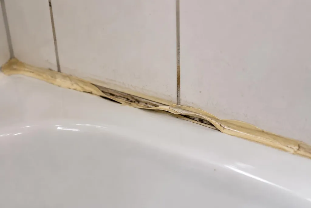 Kitbedrijf Tienhoven – loslatende kit naast het bad